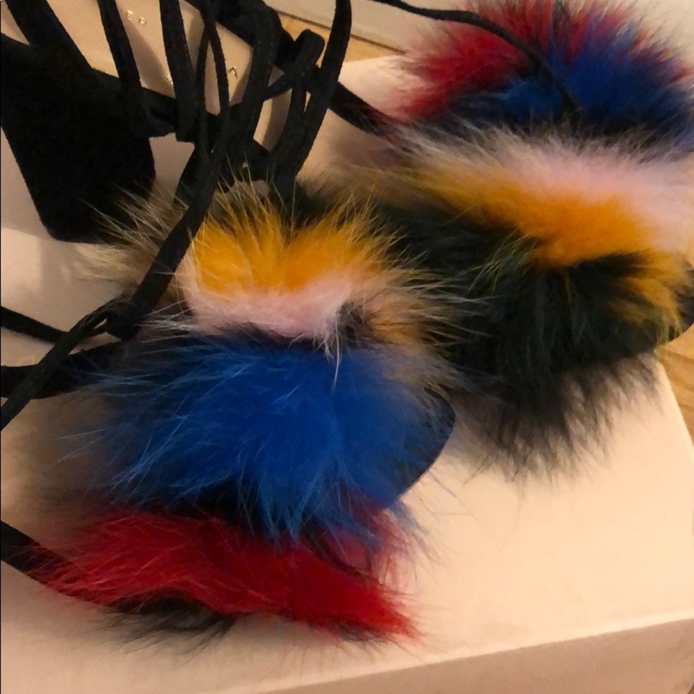 Loeffler Randall Nicolette colorful fur sandals - Picture 3 of 8